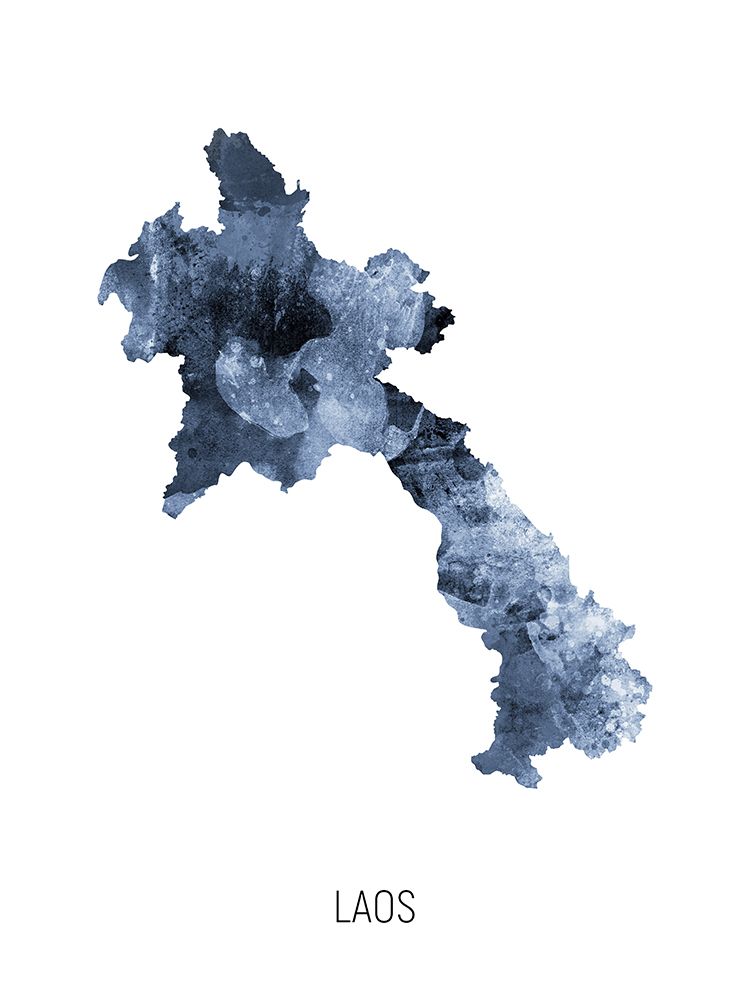 Laos Watercolor Map art print by Michael Tompsett for $57.95 CAD