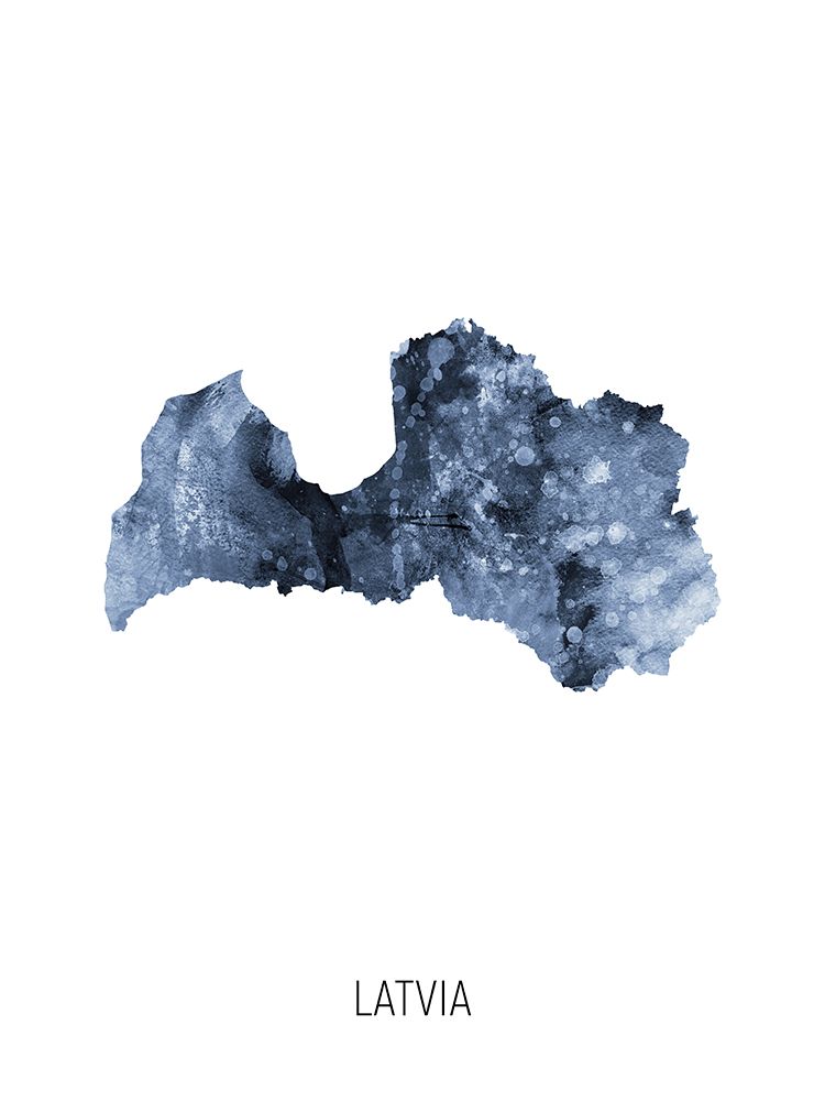 Latvia Watercolor Map art print by Michael Tompsett for $57.95 CAD