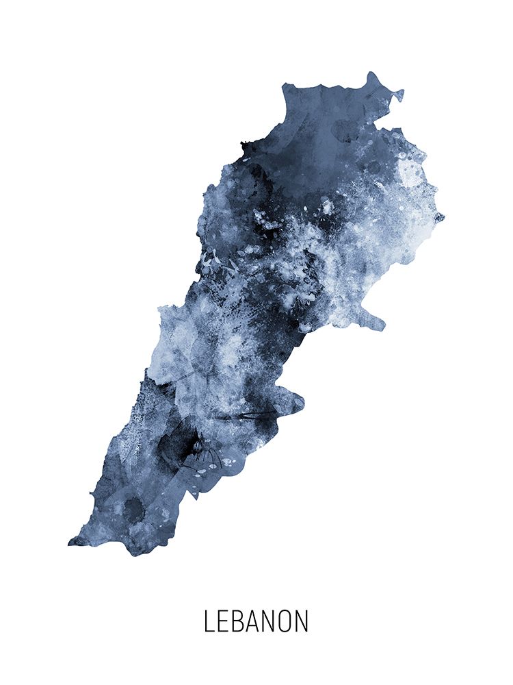 Lebanon Watercolor Map art print by Michael Tompsett for $57.95 CAD