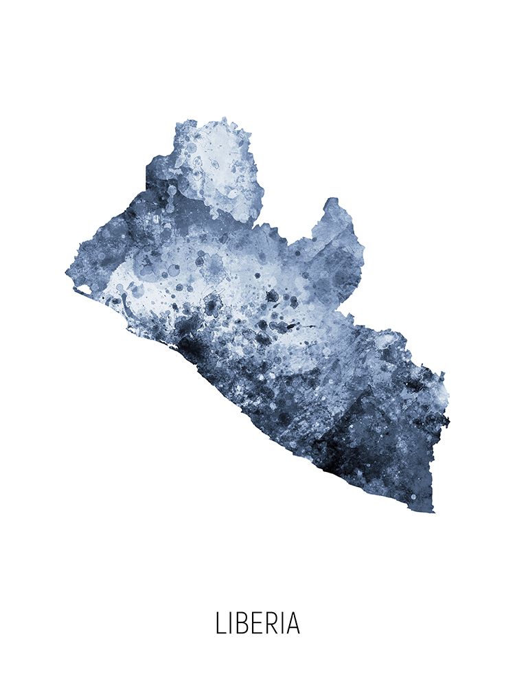 Liberia Watercolor Map art print by Michael Tompsett for $57.95 CAD