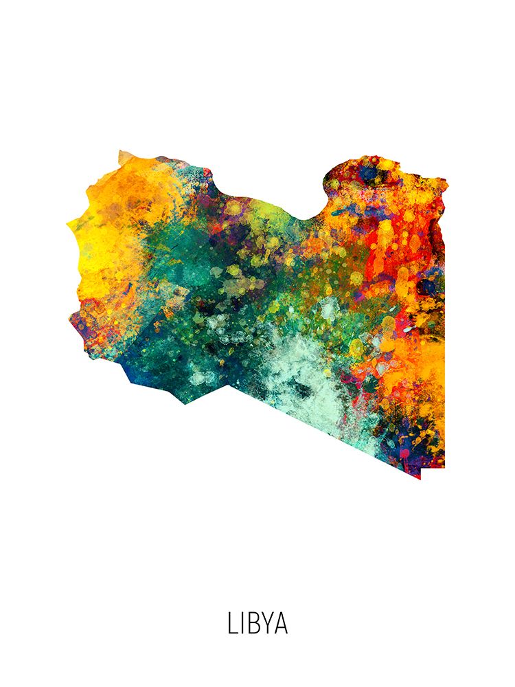 Libya Watercolor Map art print by Michael Tompsett for $57.95 CAD