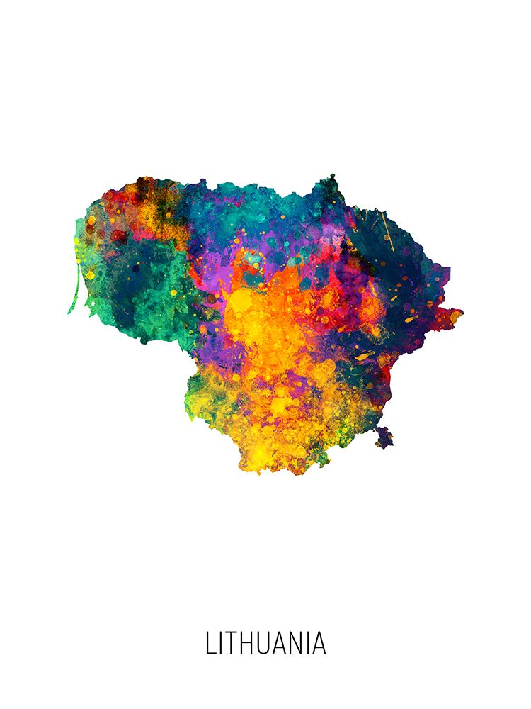 Lithuania Watercolor Map art print by Michael Tompsett for $57.95 CAD