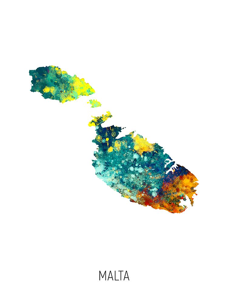 Malta Watercolor Map art print by Michael Tompsett for $57.95 CAD