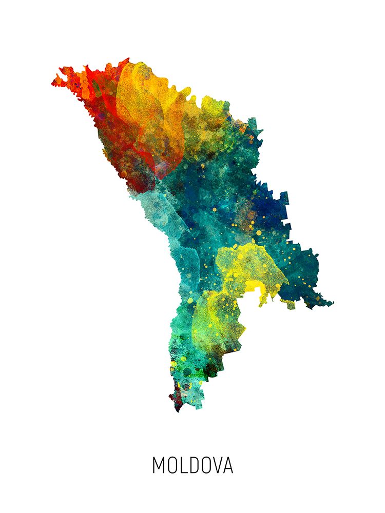 Moldova Watercolor Map art print by Michael Tompsett for $57.95 CAD
