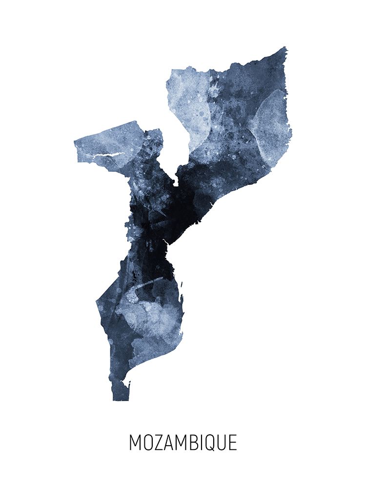 Mozambique Watercolor Map art print by Michael Tompsett for $57.95 CAD