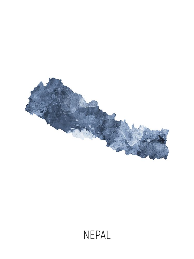 Nepal Watercolor Map art print by Michael Tompsett for $57.95 CAD