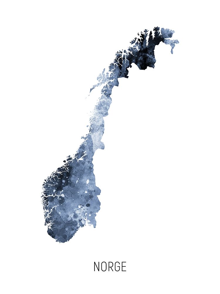 Norge Watercolor Map art print by Michael Tompsett for $57.95 CAD