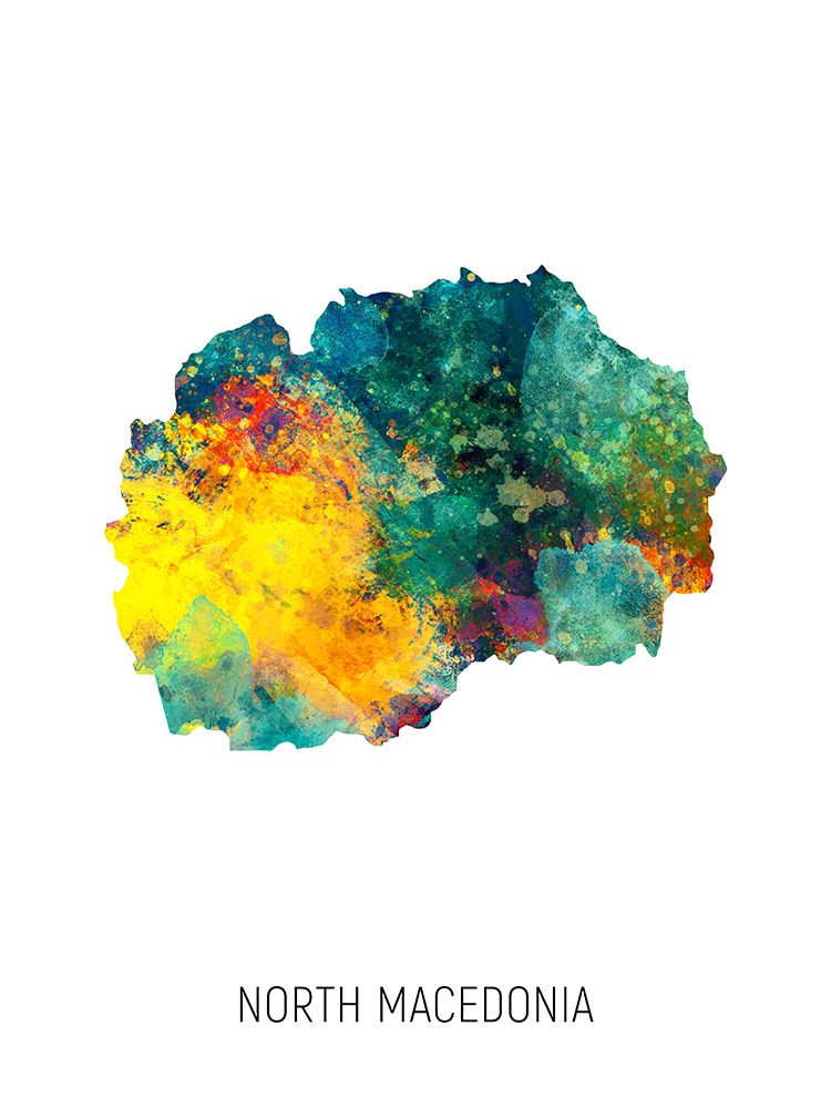North Macedonia Watercolor Map art print by Michael Tompsett for $57.95 CAD