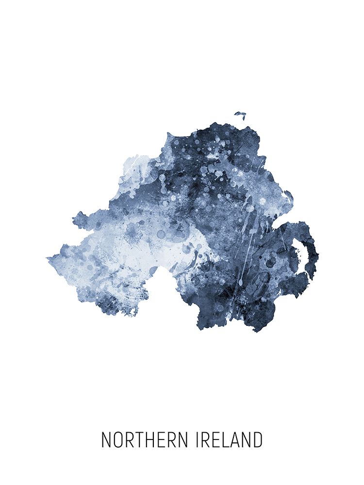 Northern Ireland Watercolor Map art print by Michael Tompsett for $57.95 CAD