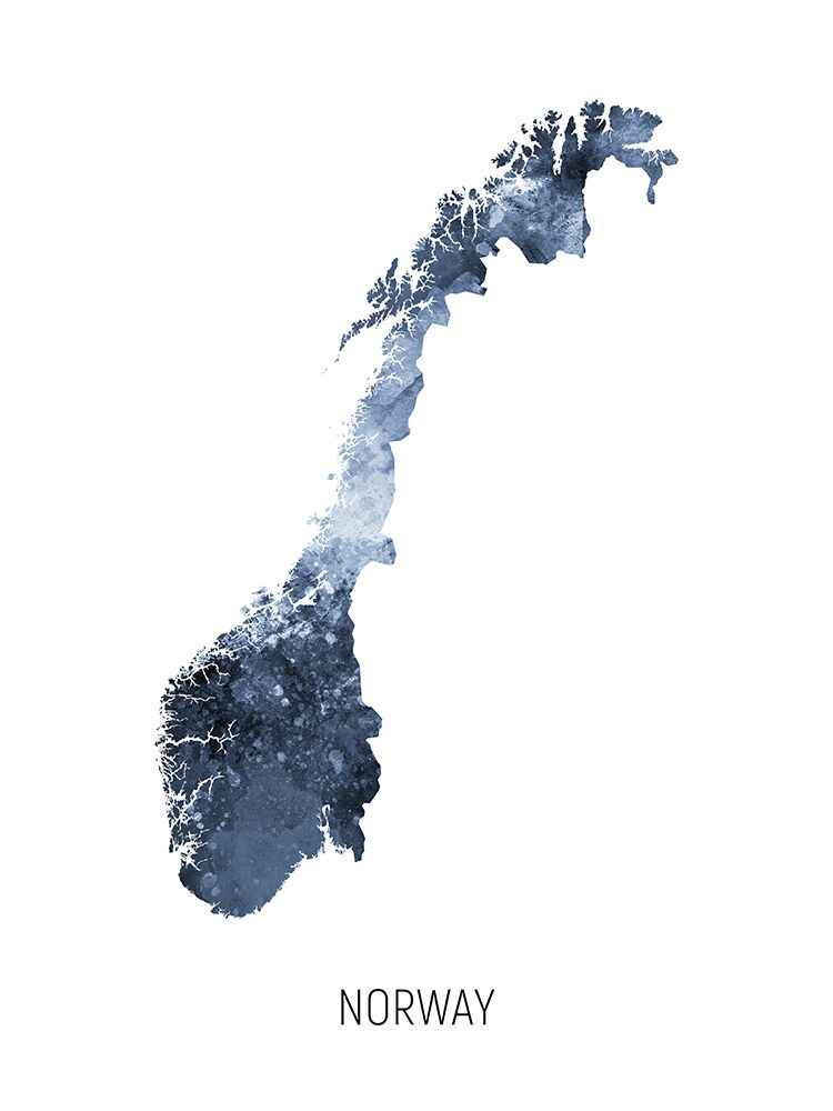 Norway Watercolor Map art print by Michael Tompsett for $57.95 CAD