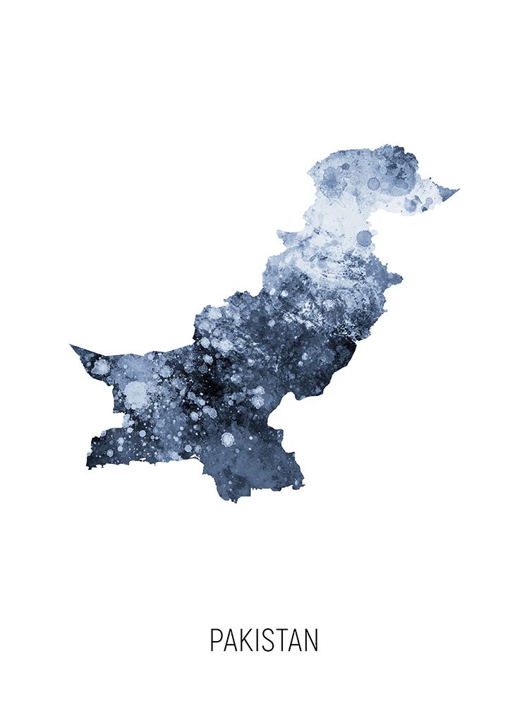 Pakistan Watercolor Map art print by Michael Tompsett for $57.95 CAD