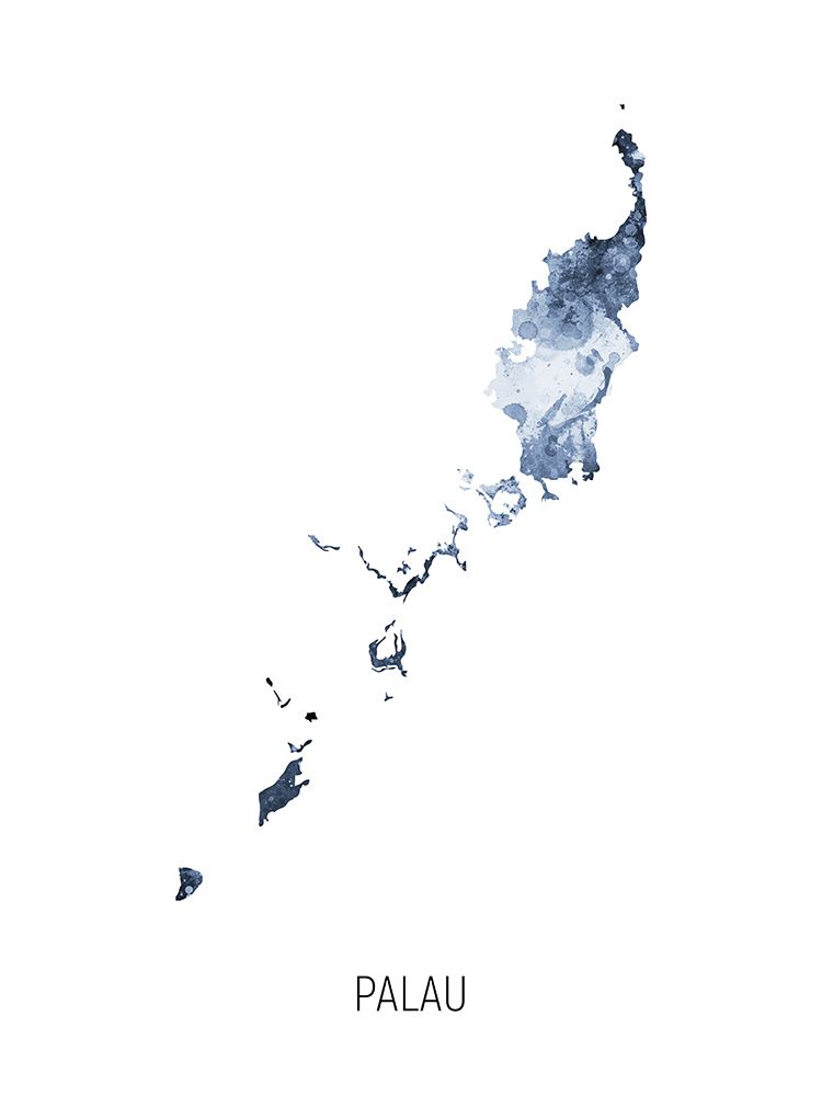 Palau Watercolor Map art print by Michael Tompsett for $57.95 CAD