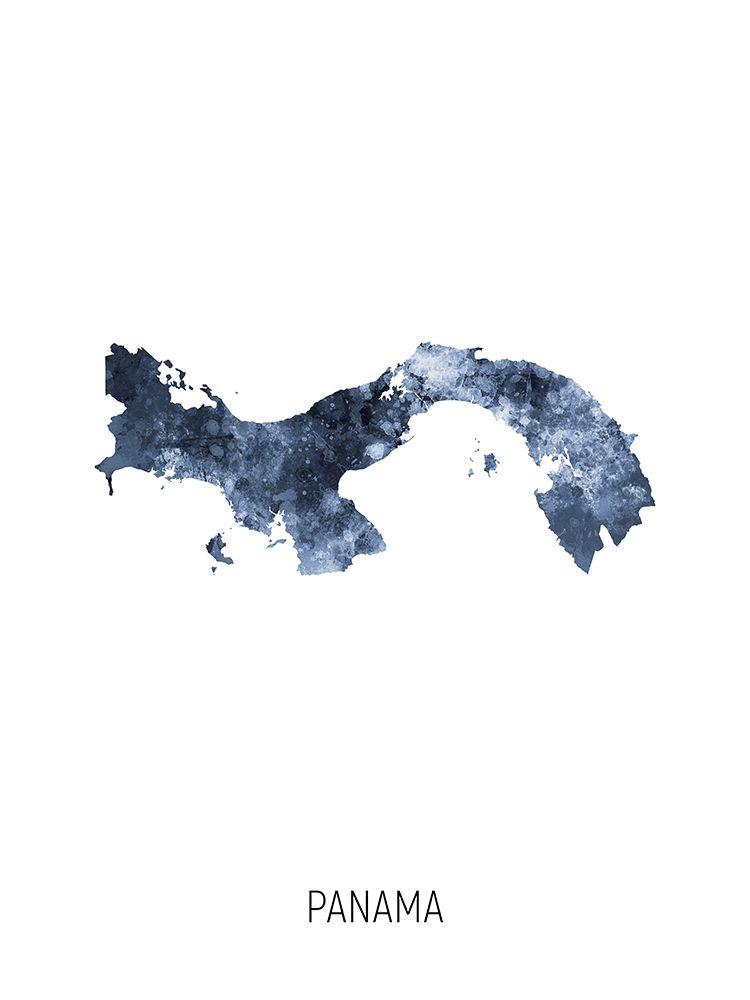 Panama Watercolor Map art print by Michael Tompsett for $57.95 CAD