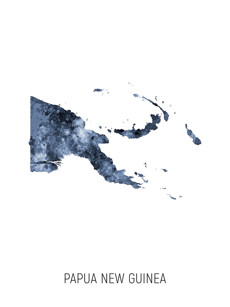 Papua New Guinea Watercolor Map art print by Michael Tompsett for $57.95 CAD
