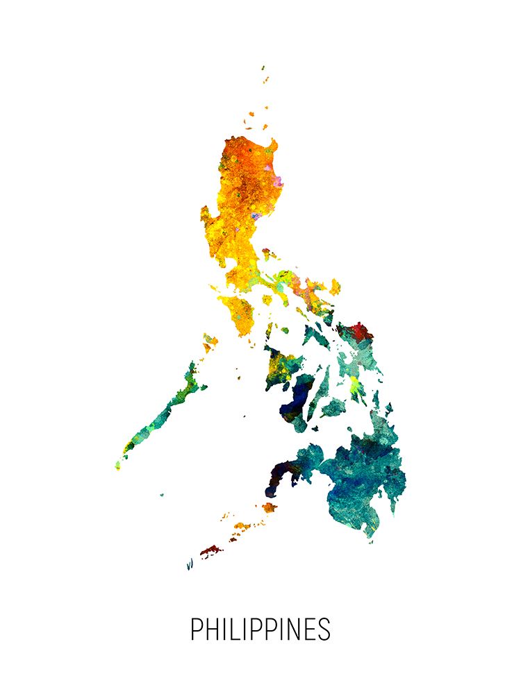 Philippines Watercolor Map art print by Michael Tompsett for $57.95 CAD