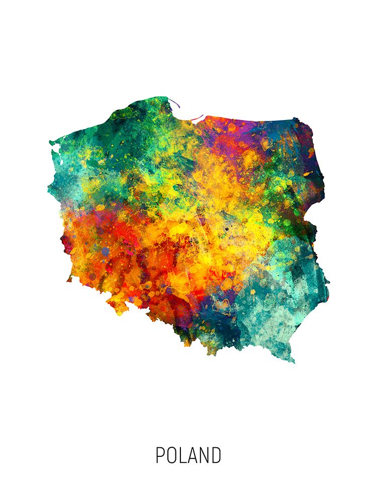 Poland Watercolor Map art print by Michael Tompsett for $57.95 CAD