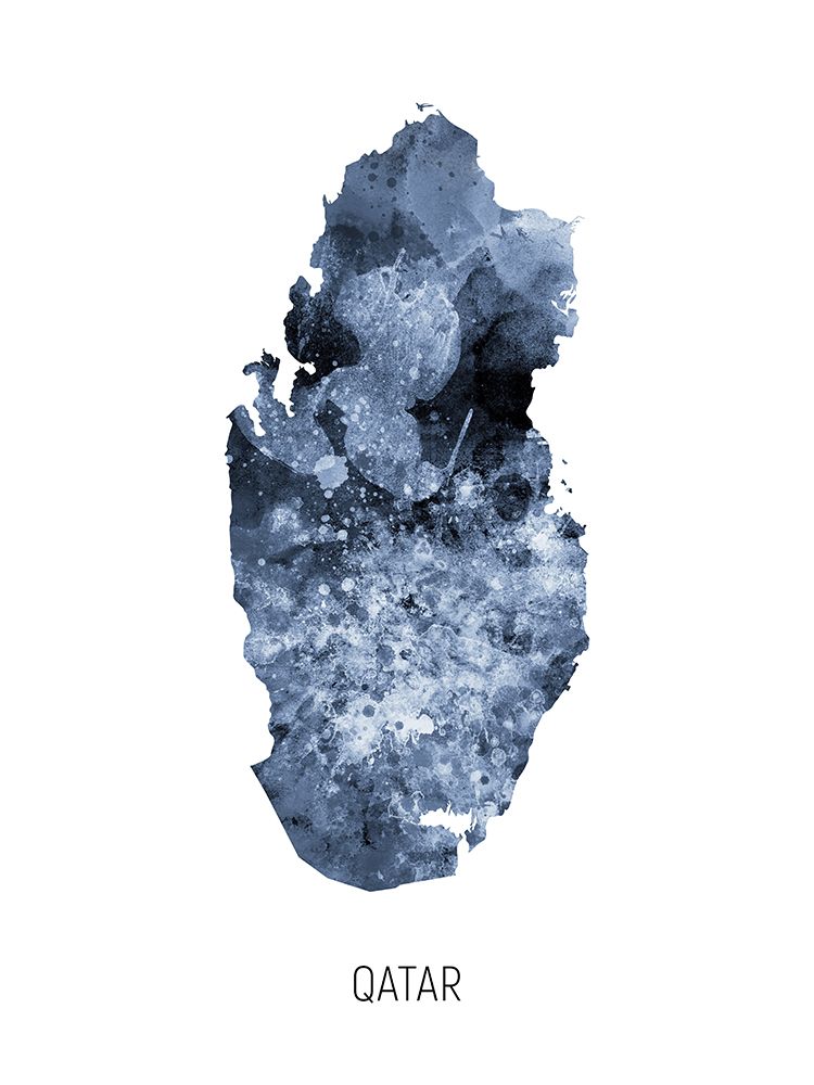 Qatar Watercolor Map art print by Michael Tompsett for $57.95 CAD