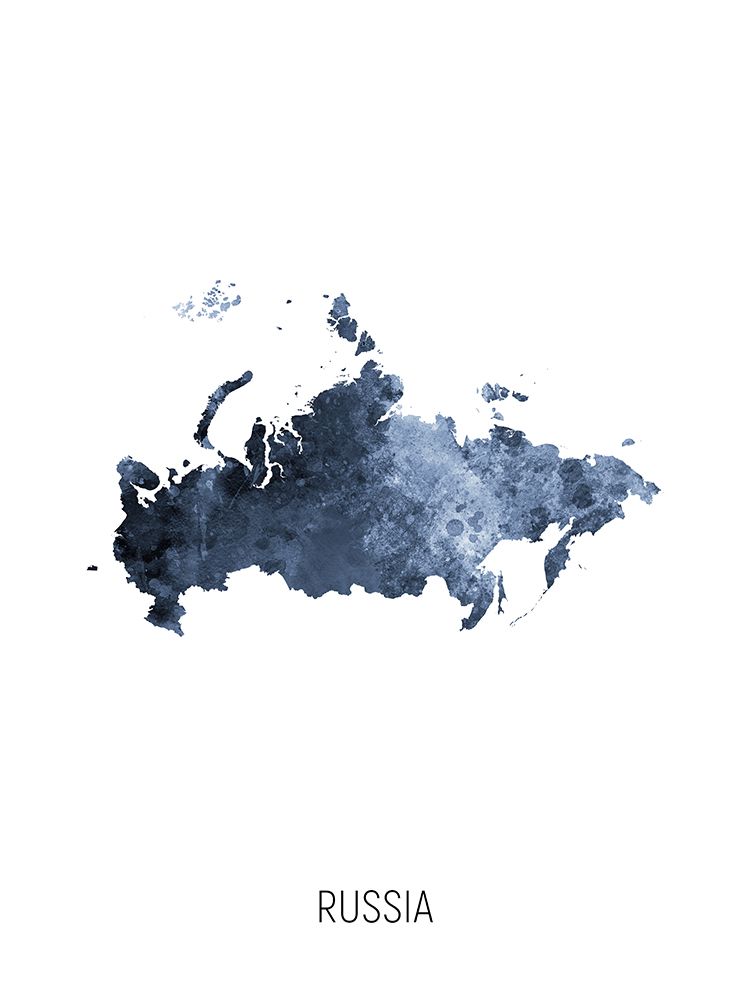Russia Watercolor Map art print by Michael Tompsett for $57.95 CAD