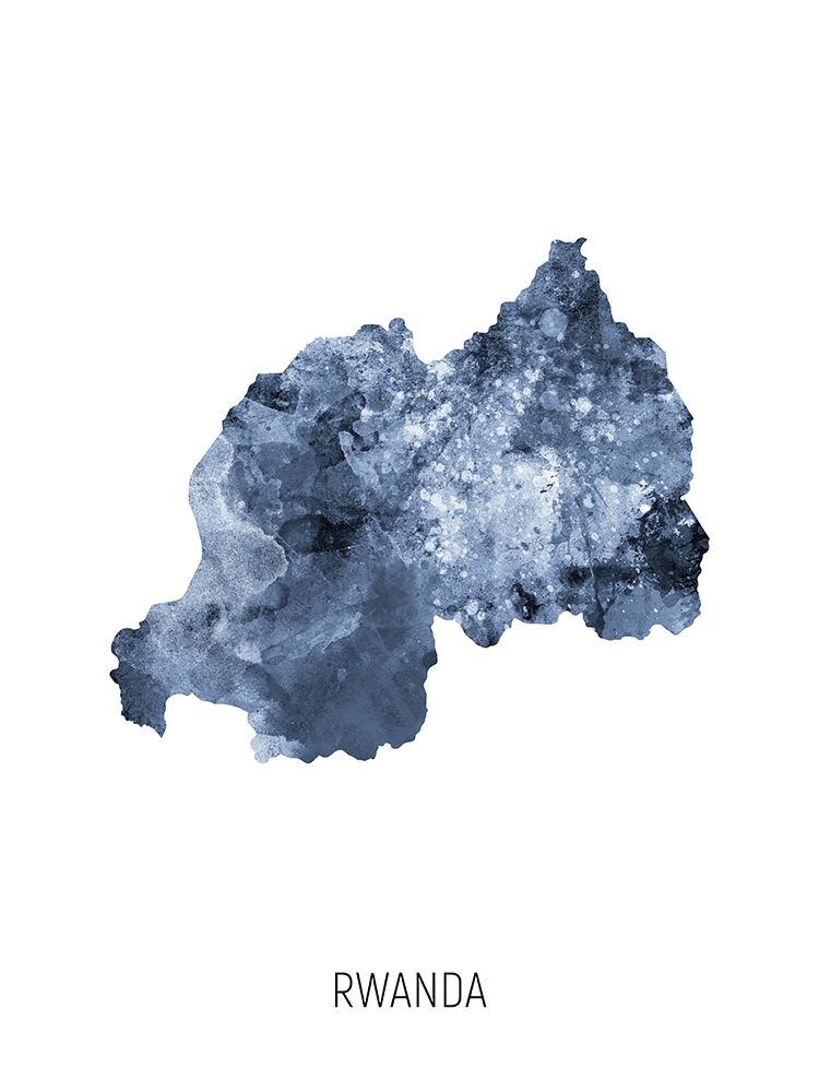 Rwanda Watercolor Map art print by Michael Tompsett for $57.95 CAD