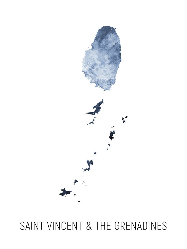Saint Vincent a The Grenadines Watercolor Map art print by Michael Tompsett for $57.95 CAD