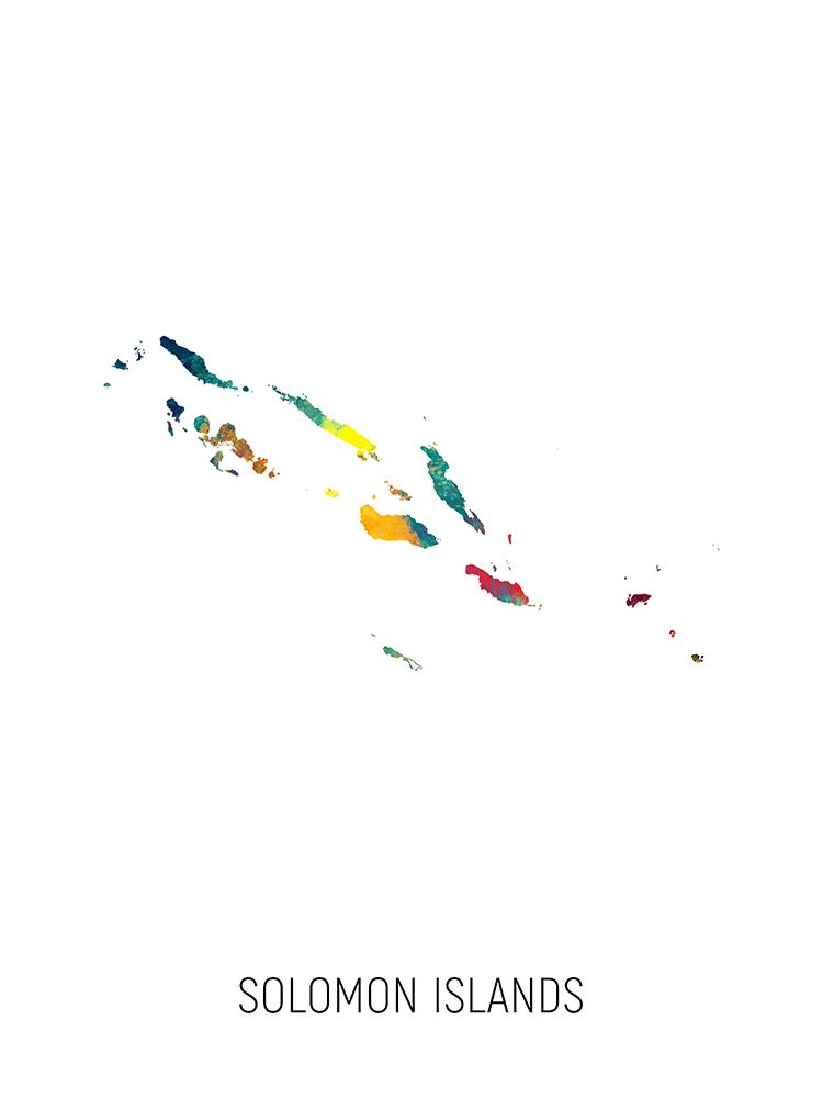Solomon Islands Watercolor Map art print by Michael Tompsett for $57.95 CAD