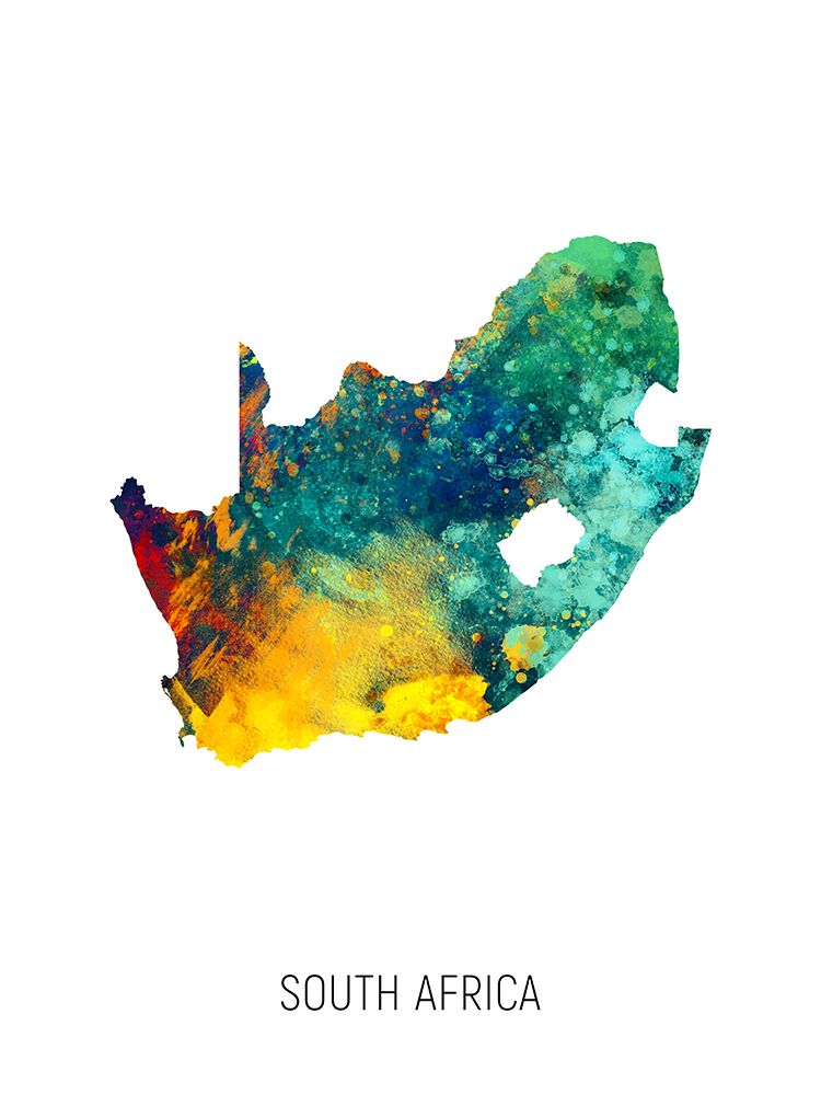 South Africa Watercolor Map art print by Michael Tompsett for $57.95 CAD