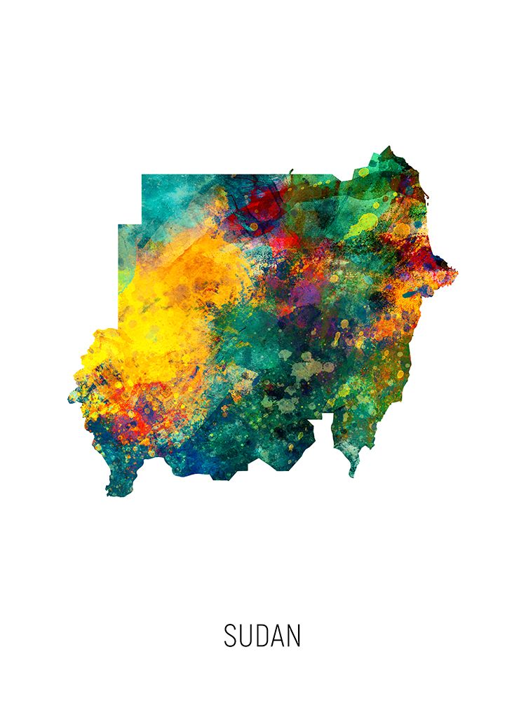 Sudan Watercolor Map art print by Michael Tompsett for $57.95 CAD