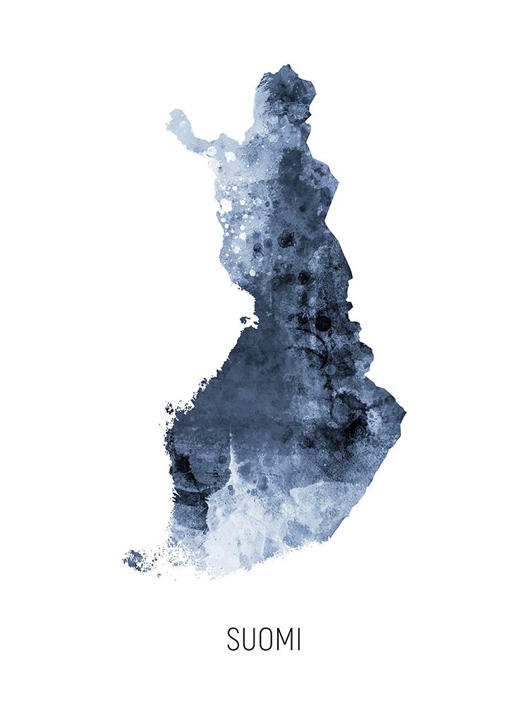 Suomi Watercolor Map art print by Michael Tompsett for $57.95 CAD
