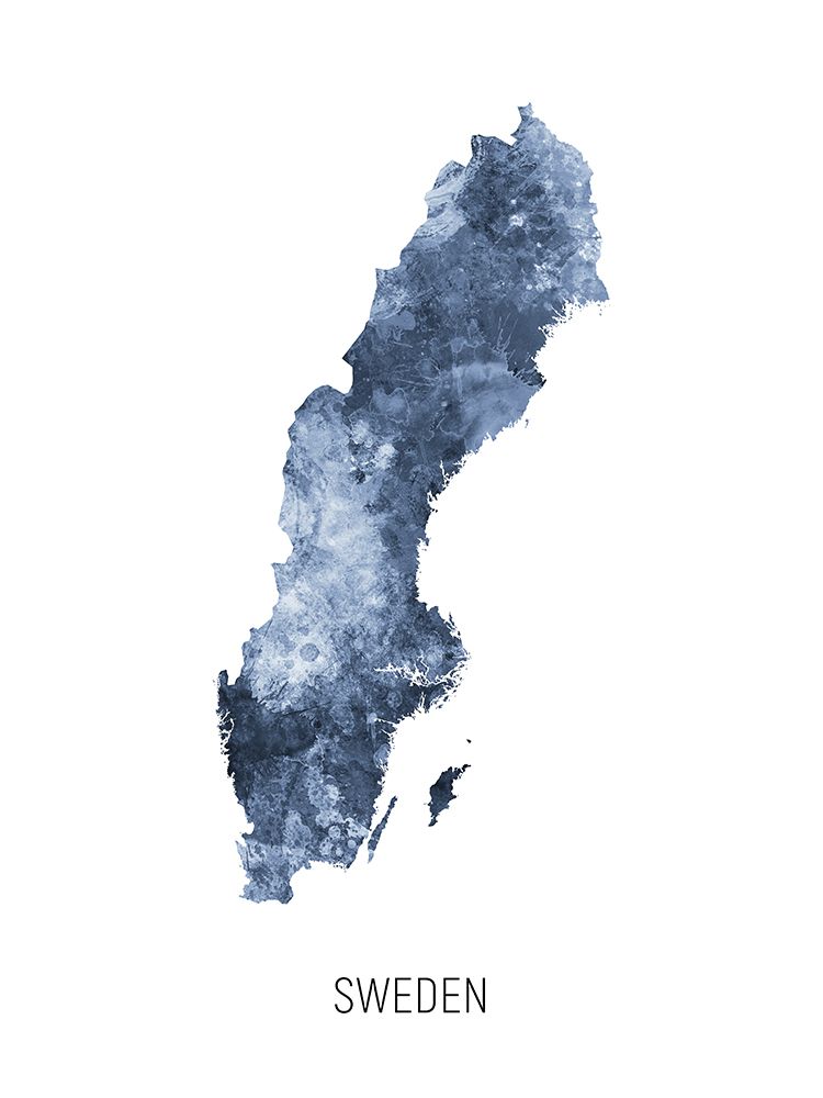 Sweden Watercolor Map art print by Michael Tompsett for $57.95 CAD