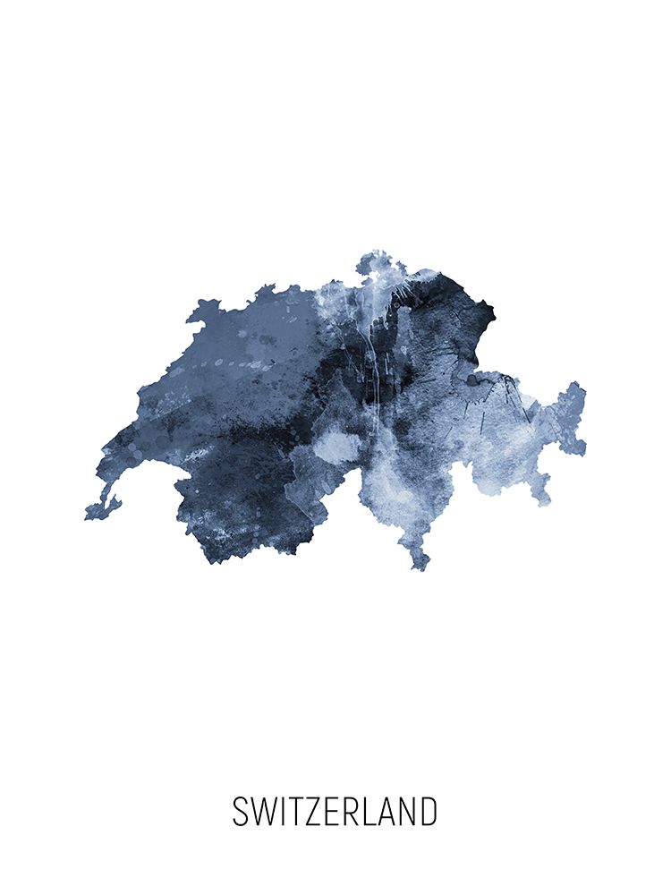 Switzerland Watercolor Map art print by Michael Tompsett for $57.95 CAD