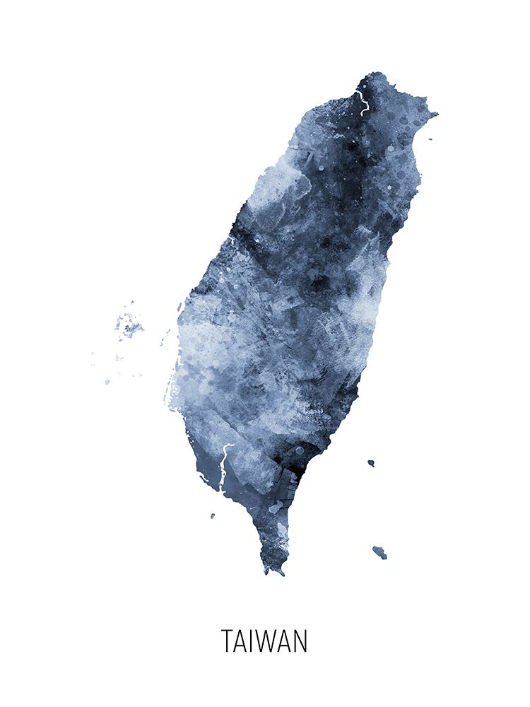 Taiwan Watercolor Map art print by Michael Tompsett for $57.95 CAD