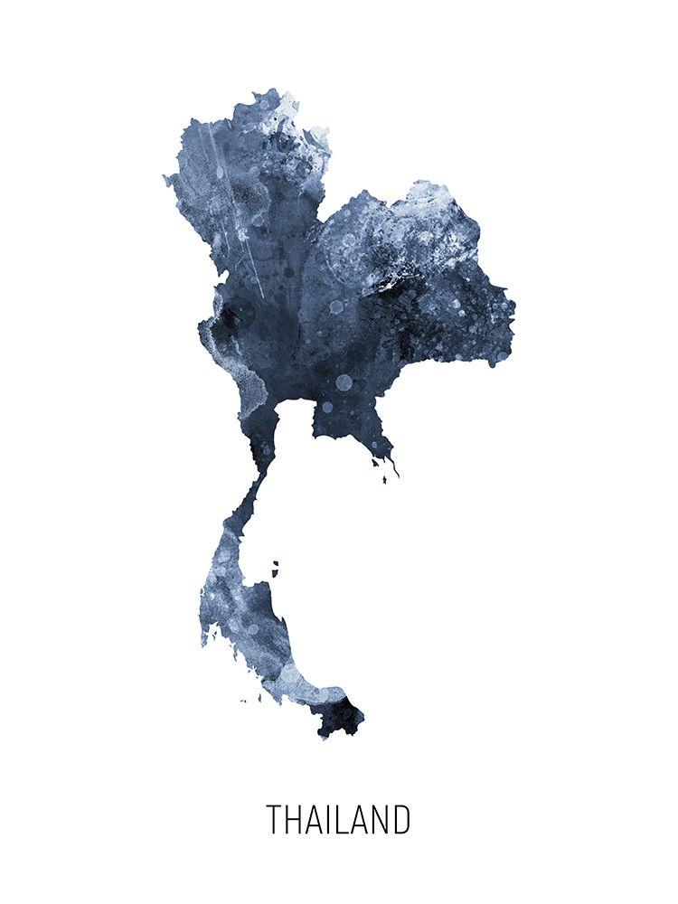 Thailand Watercolor Map art print by Michael Tompsett for $57.95 CAD