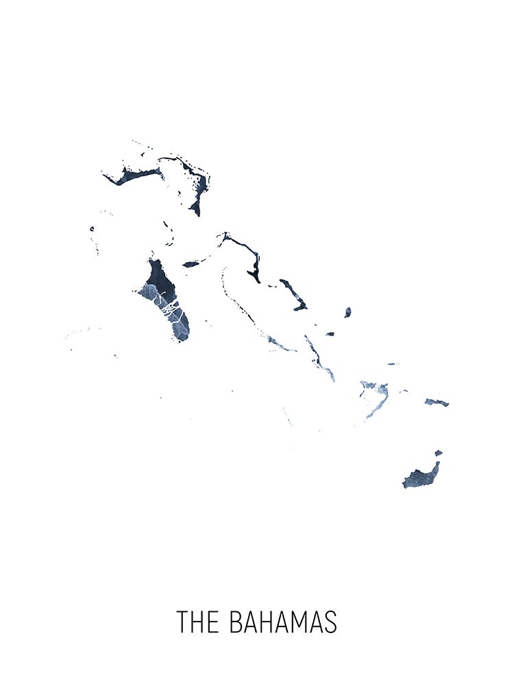 The Bahamas Watercolor Map art print by Michael Tompsett for $57.95 CAD