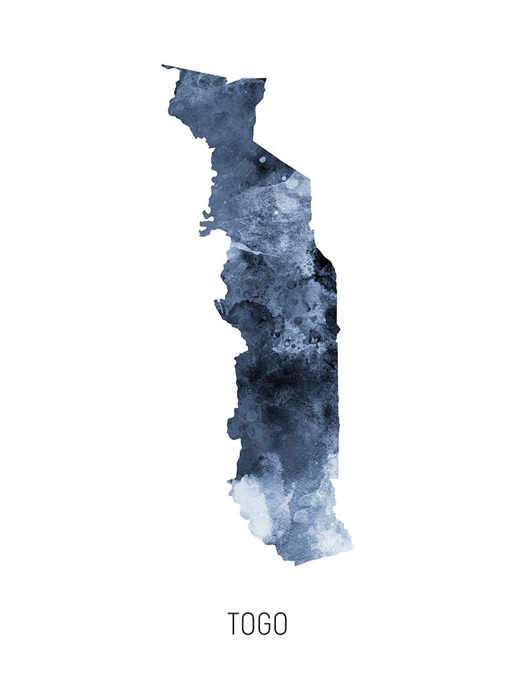 Togo Watercolor Map art print by Michael Tompsett for $57.95 CAD