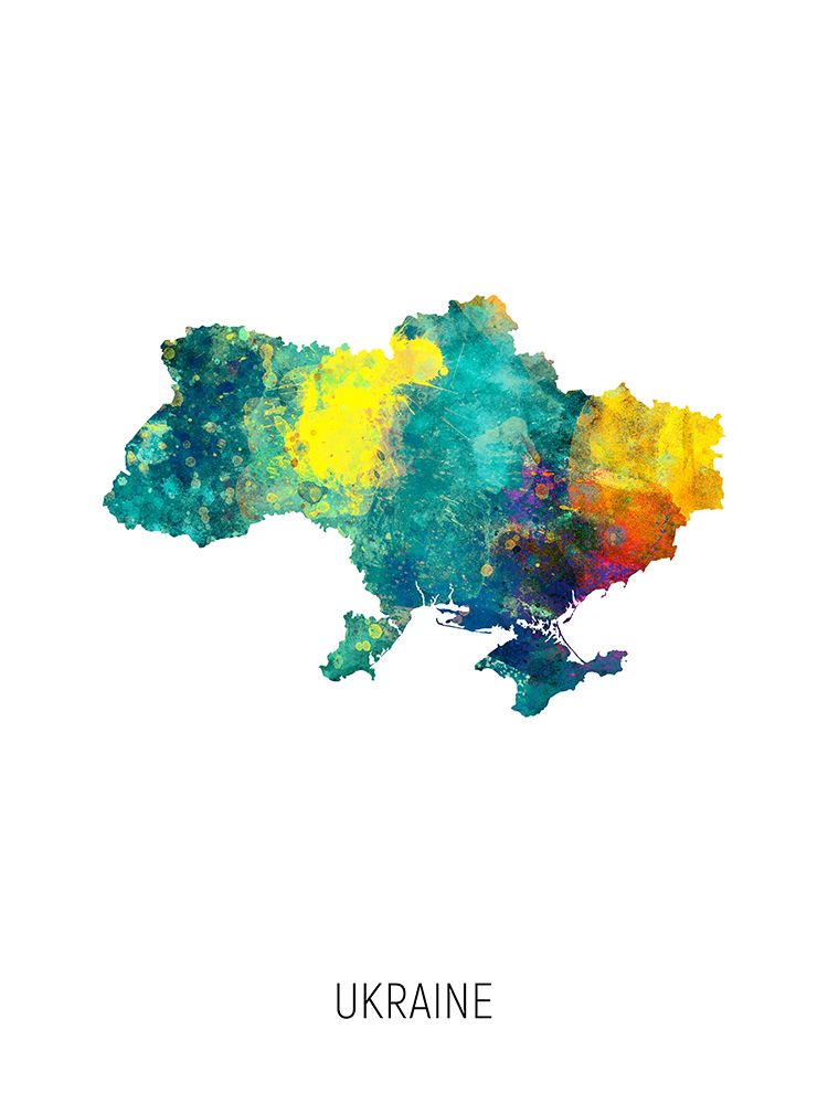 Ukraine Watercolor Map art print by Michael Tompsett for $57.95 CAD