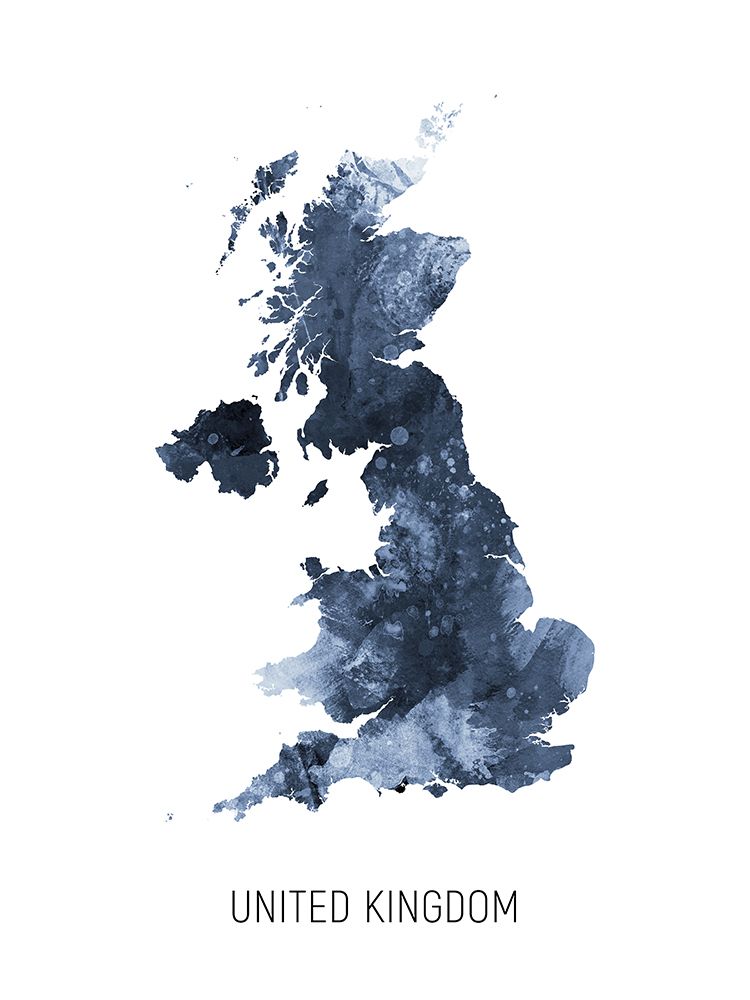 United Kingdom Watercolor Map art print by Michael Tompsett for $57.95 CAD