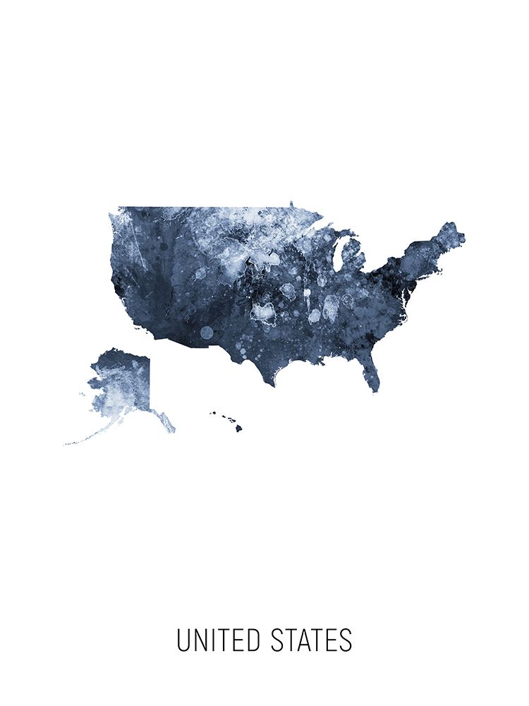 United States Watercolor Map art print by Michael Tompsett for $57.95 CAD