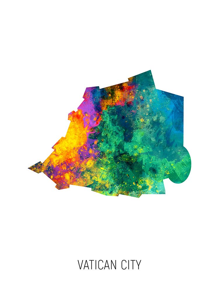 Vatican City Watercolor Map art print by Michael Tompsett for $57.95 CAD