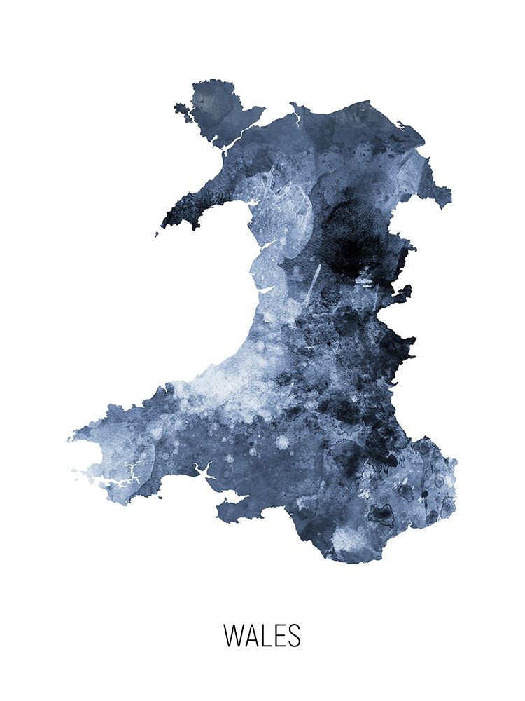 Wales Watercolor Map art print by Michael Tompsett for $57.95 CAD