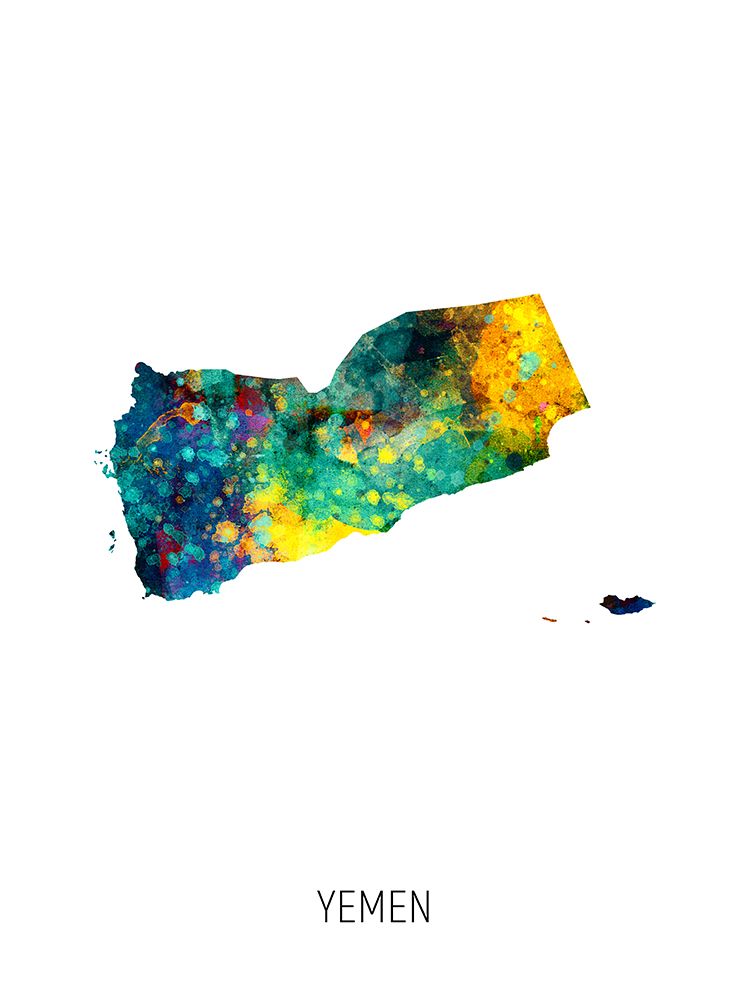 Yemen Watercolor Map art print by Michael Tompsett for $57.95 CAD