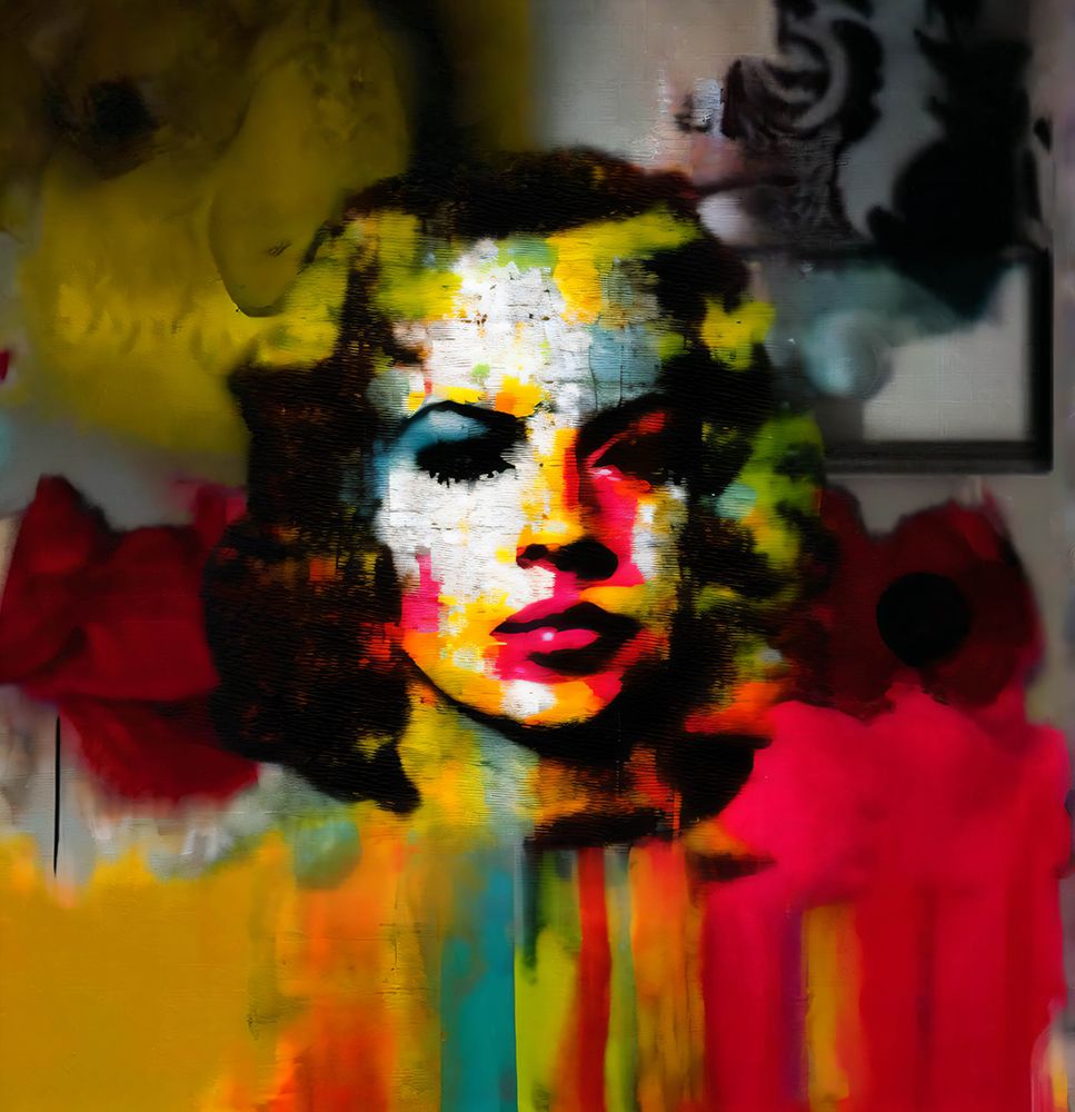 Abstract Mix Media Portrait art print by Cicero Spin for $57.95 CAD