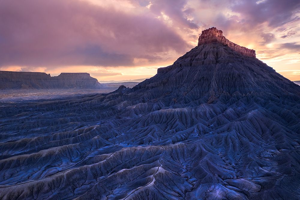 Factory Butte at Sunset art print by Chao Feng for $57.95 CAD