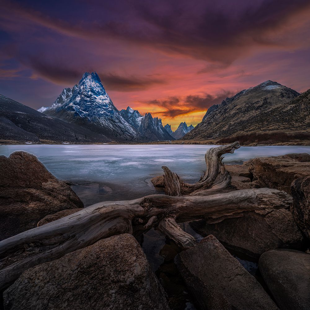 Vibrant Alpine Twilight art print by Cai Ning for $57.95 CAD