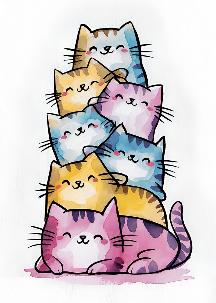 Happy Cats art print by Andreas Magnusson for $57.95 CAD