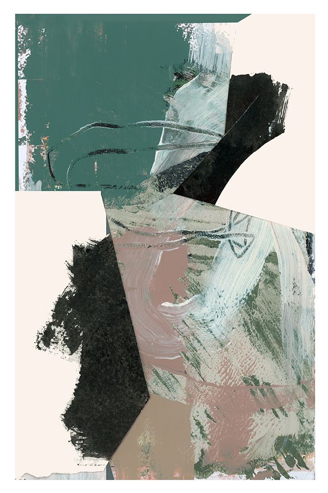Green Peach Neutral Black Abstract 1 art print by cartissi for $57.95 CAD