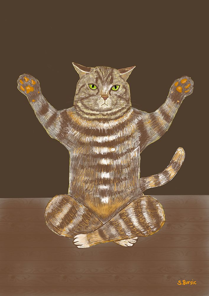 Yoga Cat art print by Sharyn Bursic for $57.95 CAD