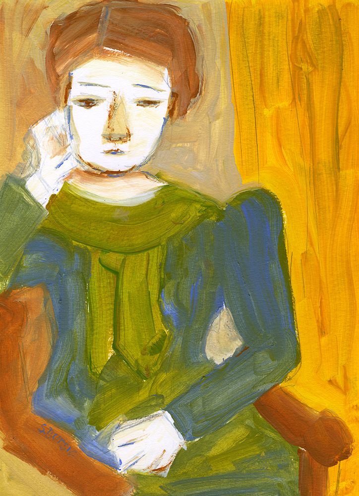 Lady Thinking art print by Sharyn Bursic for $57.95 CAD