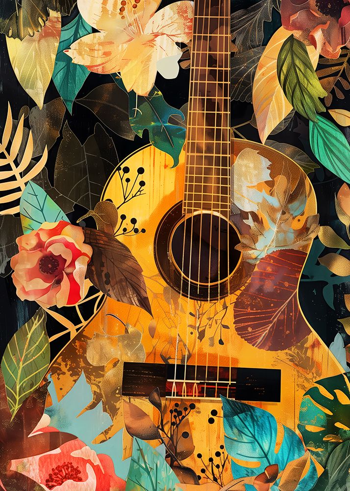 Music Guitar Collage (2) art print by Justyna Jaszke for $57.95 CAD