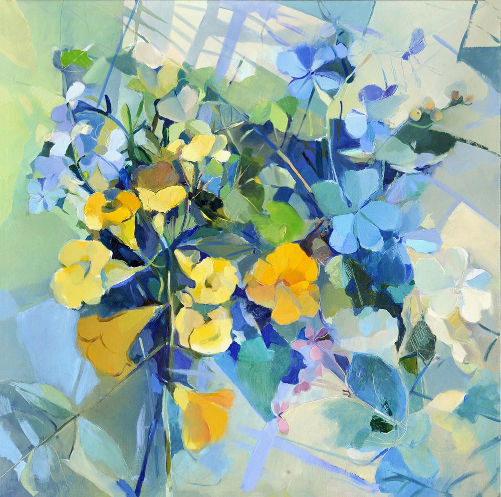 Wellow Oil Canvas  100 100  2011 art print by Elena Shraibman for $57.95 CAD