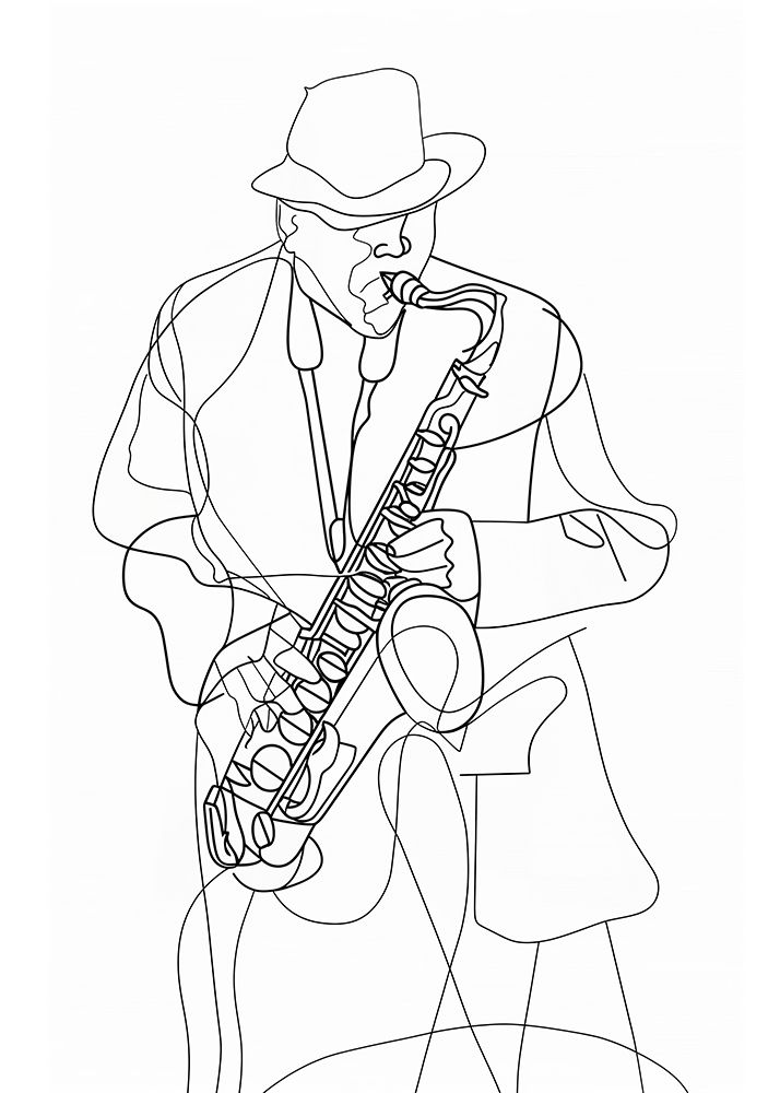 Line Art Musican 2 art print by Justyna Jaszke for $57.95 CAD